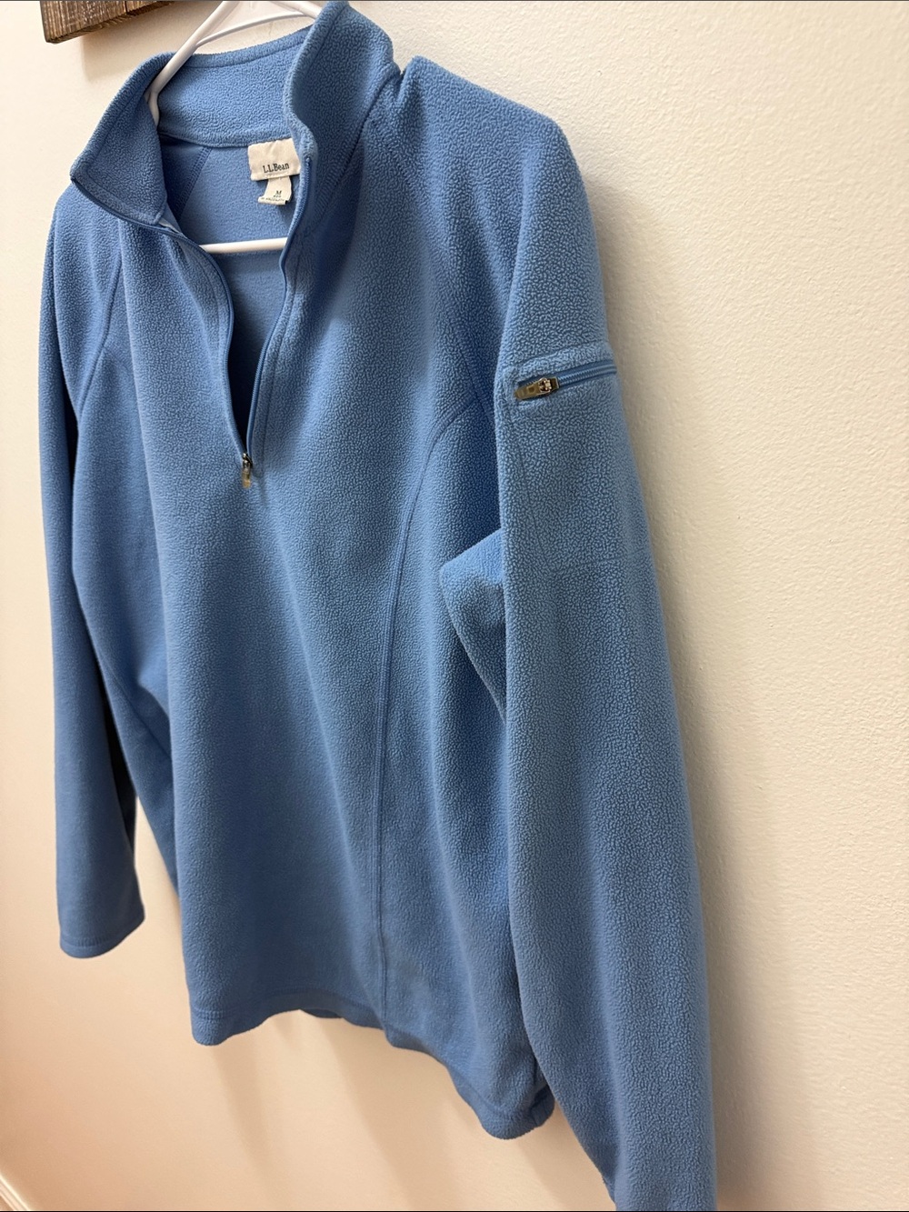 LL Bean Light Blue Half-Zip Fleece Pullover - - Picture 4 of 6